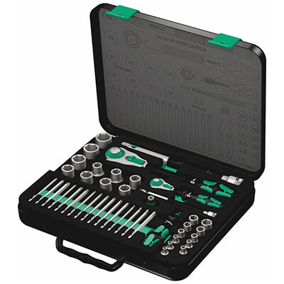 Main product image of 8100 SA/SC 2 Zyklop Speed Ratchet Set, 1/4" Drive & 1/2" Drive, Metric (43 pieces)