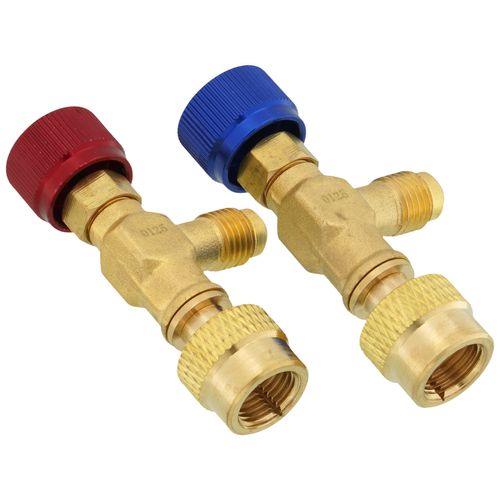 Main product image of Charging Hose Shut-Off Valve w/ (1) 1/4" SAE Male Thread x 5/16" SAE Female Thread & (1)5/16" SAE Male Thread to 1/4" SAE Female Thread