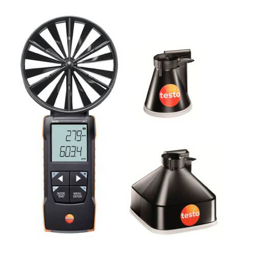 Main product image of 417 Kit 1 - Digital 100mm Vane Anemometer w/ App Connection & Measurement Funnels