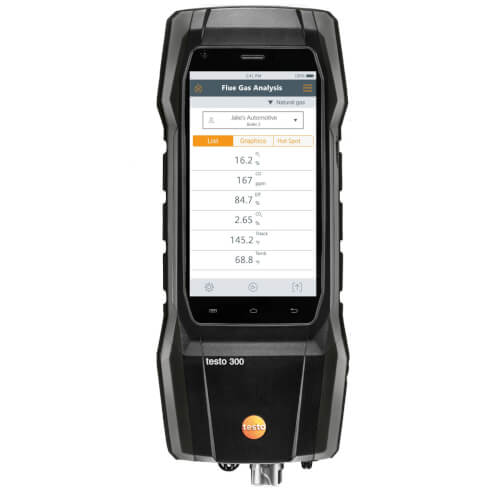 Testo 300 Residential / Commercial Analyzer Kit with printer - Smoke Edition (O2 & CO installed)