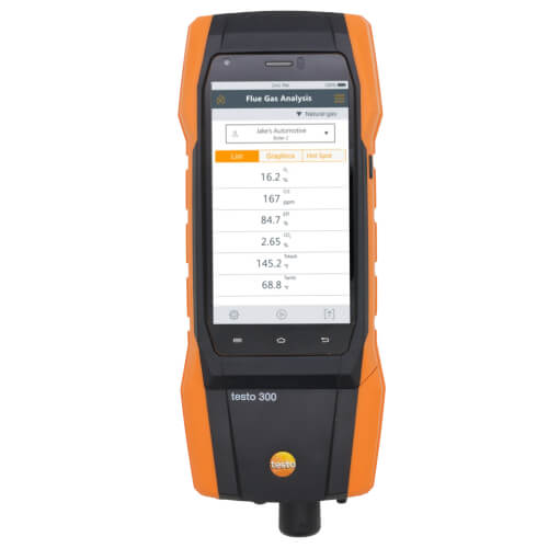 Main product image of 300 LL Commercial/Industrial Combustion Analyzer w/ O2, CO H2 Compensated 0-30,000, NO Sensor, and Printer