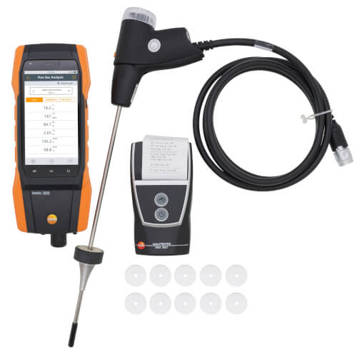 Main product image of 300 LL Commercial/Industrial Combustion Analyzer w/ O2, CO H2 Compensated 0-30,000, NO Sensor, and Printer