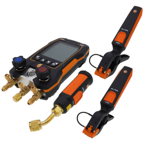 Main product image of 550S Kit, 2-Valve Smart Digital Manifold w/ 2 Wireless Pipe Clamp Temp. Probes & Wireless Vacuum Probe