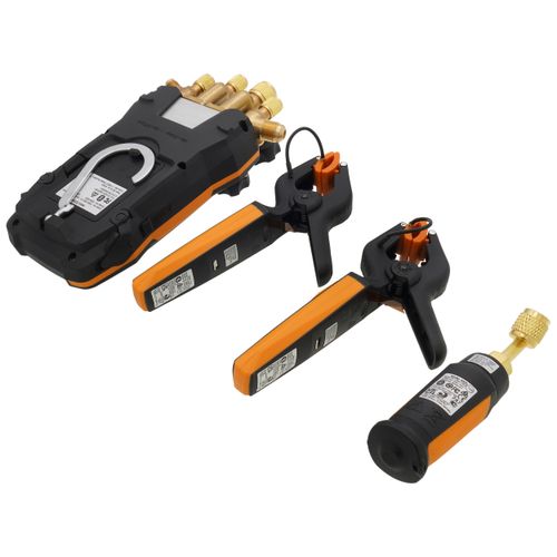 Main product image of 558s, Digital Manifold w/ 4-Way Valve Block, Intuitive Touchscreen, Wireless Temperature & Vacuum Probes, and 4-Hose Charging Set