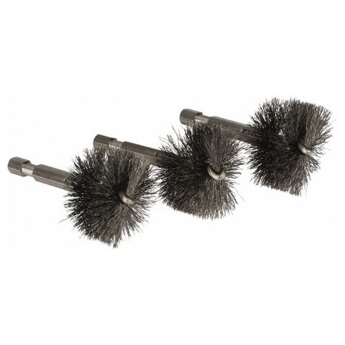 Main product image of 1-1/4" ID, 1-7/16 " Actual Brush Diameter, Steel, Power Fitting and Cleaning Brush (Pack of 3)