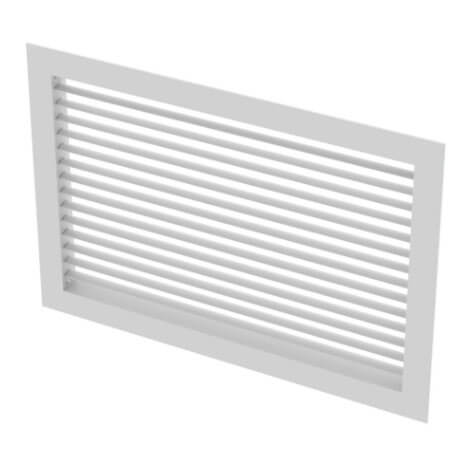 14" x 6" (Wall Opening Size) Bright White Aluminum Register, Adj Horizontal Blades w/ OBD damper (HD Series)