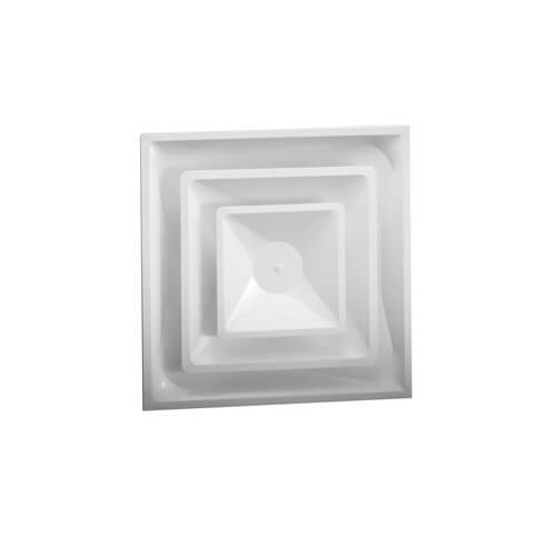 4-Way Steel 3 Cone Fixed Pattern T-Bar Diffuser w/ 8" Fixed Collar & R6 Insulated Back (FPDR6 Series)