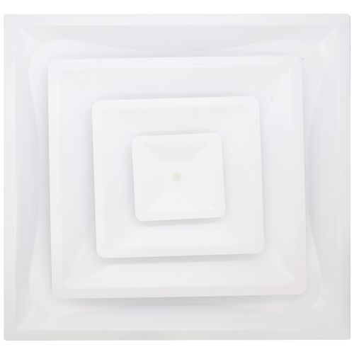 Main product image of 4-Way Steel 3 Cone Fixed Pattern T-Bar Diffuser w/ 8" Fixed Collar & R6 Insulated Back (FPDR6 Series)