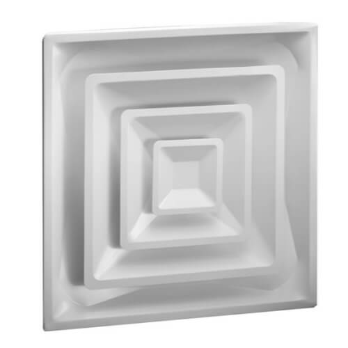 4-Way Steel 3 Cone Fixed Pattern T-Bar Diffuser w/ 10" Fixed Collar & R6 Insulated Back (FPDR6 Series)
