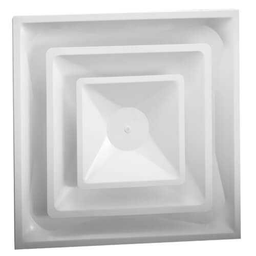 4-Way Steel 3 Cone Fixed Pattern T-Bar Diffuser w/ 14" Fixed Collar & R6 Insulated Back (FPDR6 Series)
