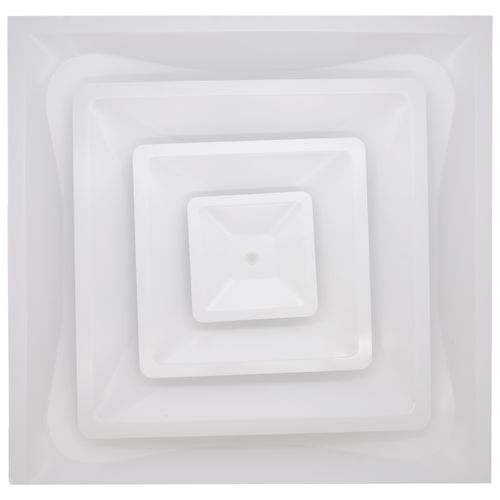 Main product image of 4-Way Steel 3 Cone Fixed Pattern T-Bar Diffuser w/ 14" Fixed Collar & R6 Insulated Back (FPDR6 Series)