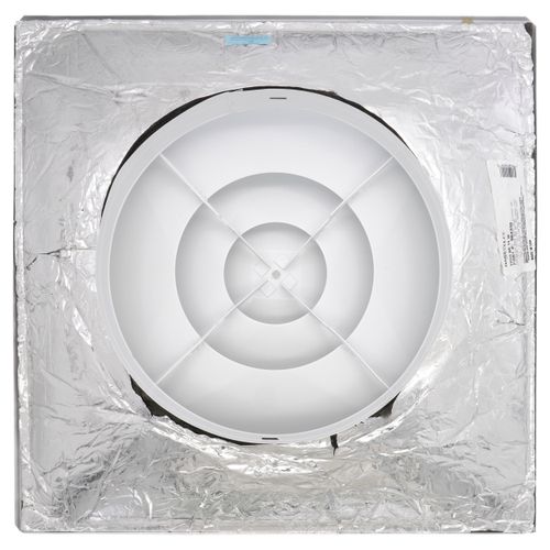 Main product image of 4-Way Steel 3 Cone Fixed Pattern T-Bar Diffuser w/ 14" Fixed Collar & R6 Insulated Back (FPDR6 Series)