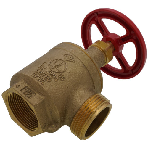 Main product image of 1-1/2" FNPT X MNST Angle Hose Valve (Rough Brass)
