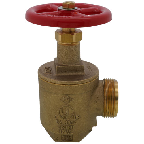 Main product image of 1-1/2" FNPT X MNST Angle Hose Valve (Rough Brass)