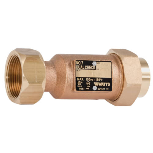 Main product image of 1-1/4" x 1" LF7-10-U2 Dual Check Valve Backflow Preventer, Lead Free (MTSF x FNPT)