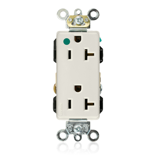 Main product image of 20A Decora Plus Duplex Receptacle/outlet, Hospital Grade, Self-grounding (Light Almond)
