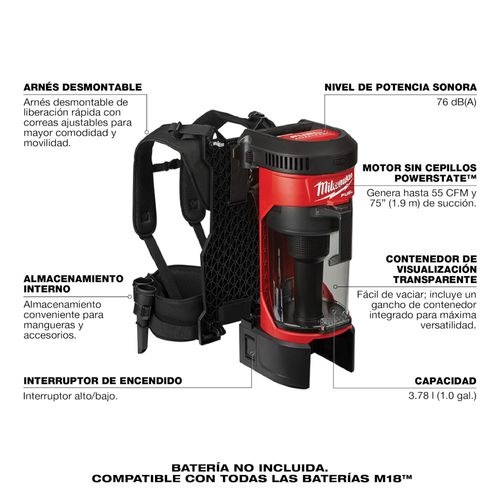 Main product image of M18 Fuel 3-in-1 Backpack Vacuum