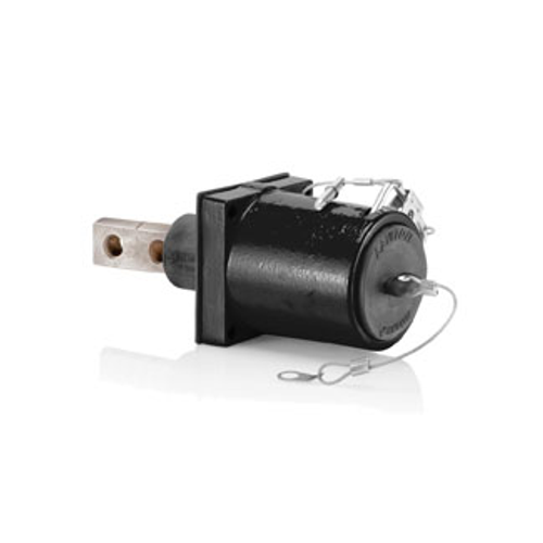 Main product image of Rhino-Hide Double Pole Male 45 Deg Receptacle 1 Hole Bus Bar, 313MCM-777MCM Cable (Black)