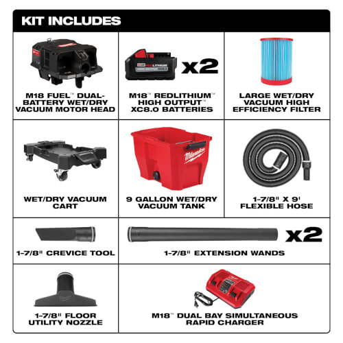 Main product image of M18 FUEL 9-Gallon Dual-Battery Wet/Dry Vacuum Kit