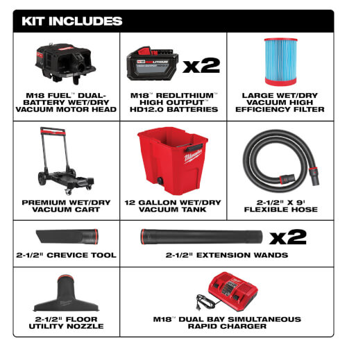 Main product image of M18 FUEL 12 Gallon Dual-Battery Wet/Dry Vacuum Kit