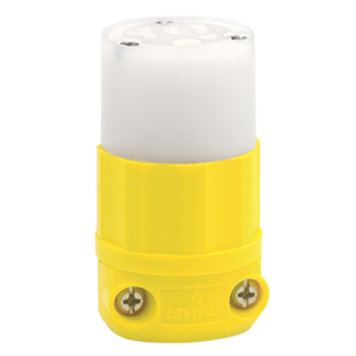Main product image of 20A, 125V NEMA 5-20R, 2P, 3W, Connector, Straight Blade, Grounding, Corrosion Resistant (Yellow)-White