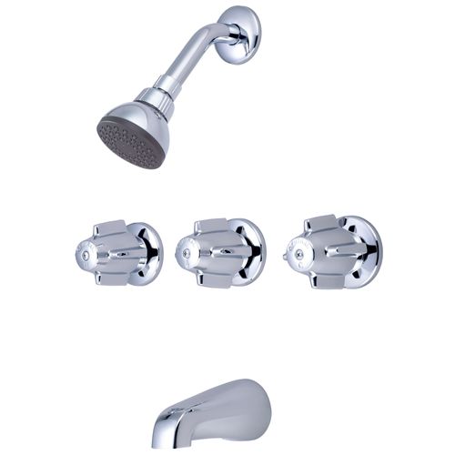 Main product image of 1/2" IPS Three Canopy Handle Tub & Shower Set, 11" Centers