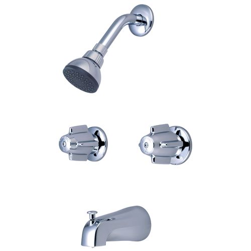 Main product image of 1/2" FNPT IPS & Slip-on Combo Diverter Tub Spout, Two Canopy Handle Tub & Shower Set