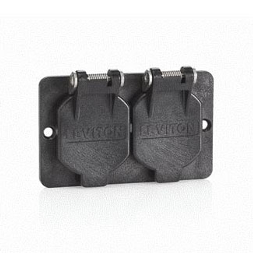 Main product image of Coverplate, Single-Gang, Flip-lid, Duplex, Weather-resistant (Black)