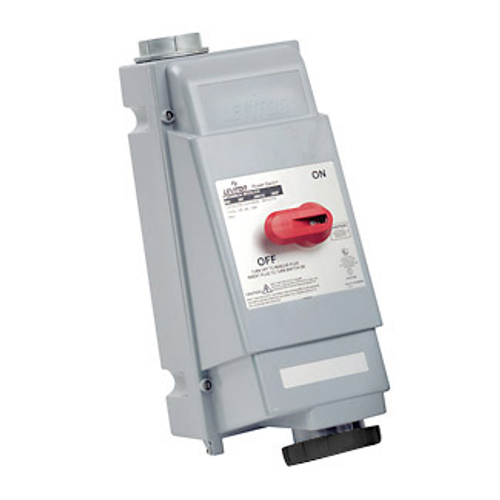 Main product image of 100A, 347/600V 3PY, IEC 309-1 & 309-2, 4P, 5W, Mechanical Interlock North American Pin & Sleeve Receptacle, IP67, Watertight, Non-Fused (Black)