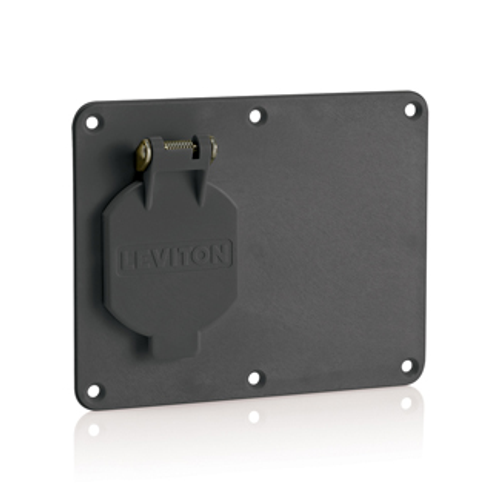 Main product image of 1, 1.56" Dia Single Receptacle w/ Weather-resistant Flip Lid, 1, Blank Coverplate Black