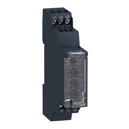 Main product image of Harmony Supply Control Relay, 3-Phase, Sequence, Phase Failure, Phase Imbalance (208-480 VAC)