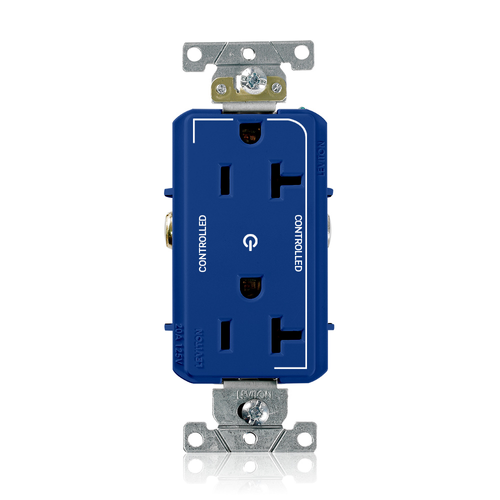 Main product image of Decora Plus Duplex Receptacle, Heavy-Duty Industrial, 20A 125V NEMA 5-20R, 2P 3W (Blue)
