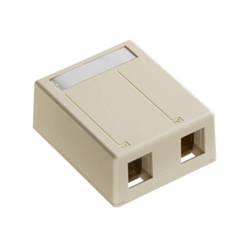 Main product image of Surface-mount Box For Shielded Connectors, Plenum-rated, 2-port (Ivory)