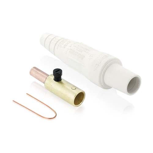 Main product image of 16 Series Taper Nose Cam-Type Female Plug, Contact & Insulator, Detachable, Crimp Tube Termination, #2, #1 AWG, 220A Max, Type 3R When Mated (White)