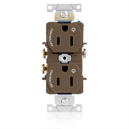 Main product image of Duplex Receptacle, Heavy-Duty Industrial, 15A 125V 2P 3W (Brown)