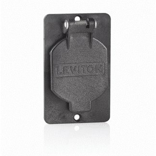 Main product image of 1.56" Diameter Single Receptacle Coverplate w/ Weather-resistant Flip Lid (Black)