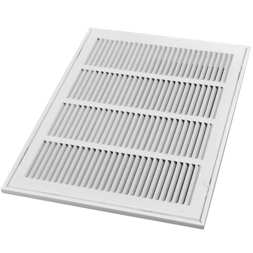 Main product image of 25" x 20" (Wall Opening Size) White Aluminum Return Air Grille, 45-Degree Fixed Blade (RH45 Series)
