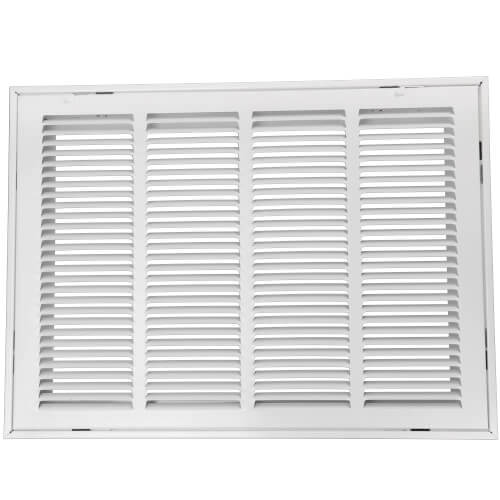 Main product image of 25" x 20" (Wall Opening Size) White Aluminum Return Air Grille, 45-Degree Fixed Blade (RH45 Series)