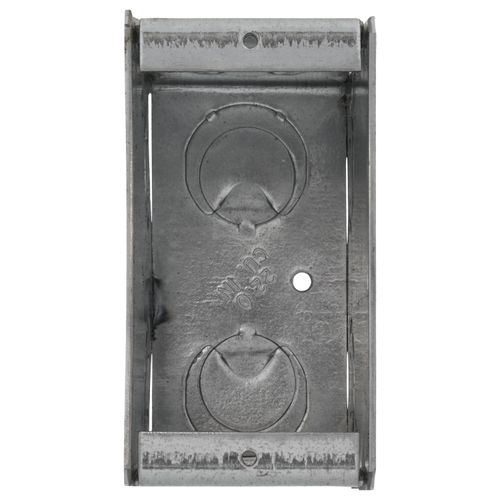 Main product image of 3-3/4" L x 1-7/8" W x 3-1/2" D 1-Gang Masonry Steel Box w/ 1/2" & 3/4" Concentric Knockouts