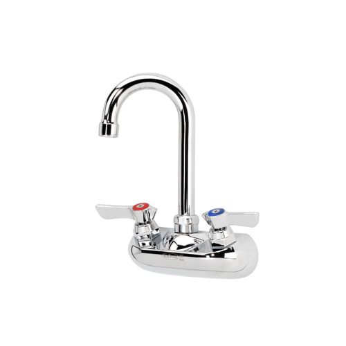 Main product image of Silver Series 4" Center Wall Mount Kitchen Faucet w/ 3-1/2" Wide Gooseneck Spout, 10-400L