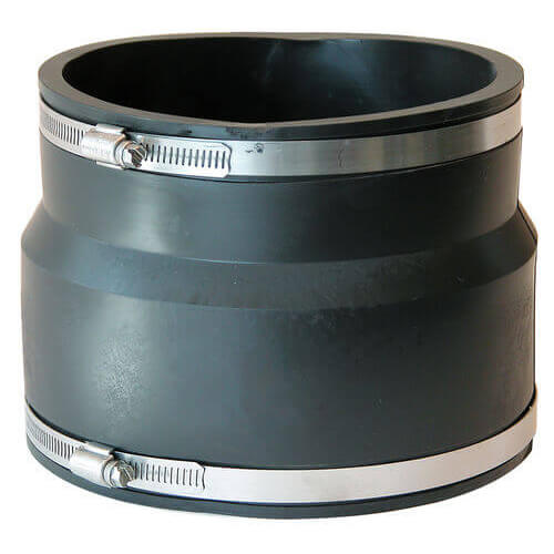 Main product image of 5" x 4" WC Flexible Coupling (West Coast Clay to Cast Iron, PVC, Copper, Steel, Lead)