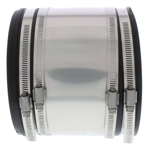 Main product image of 5" x 5" Strong Back PVC Shielded Coupling (Clay to Cast Iron, PVC, Steel, Lead)