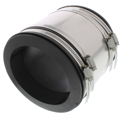 Main product image of 5" x 5" Strong Back PVC Shielded Coupling (Clay to Cast Iron, PVC, Steel, Lead)