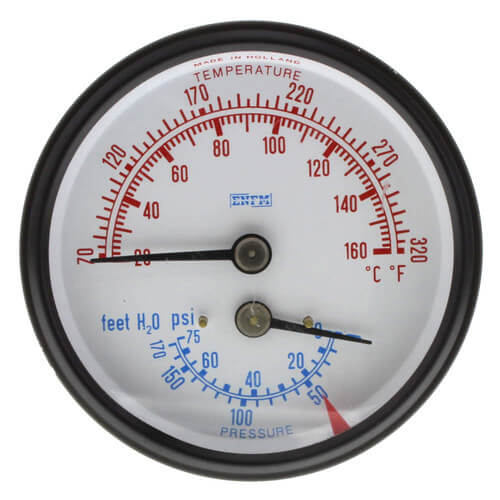 Main product image of 2-1/2" Water Temperature/Pressure Gauge For Burnham Boilers, 100282-03