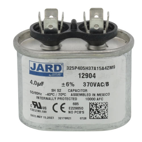 Main product image of 4mfd 370v Oval Run Capacitor, 10053001