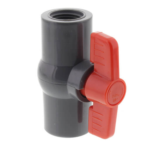 Main product image of 1/2" Gray PVC Ball Valve w/ T-Handle (Threaded)