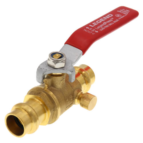 Main product image of P-202NL 1/2" Press Forged Brass Full Port Ball Valve w/ Drain (Lead Free)