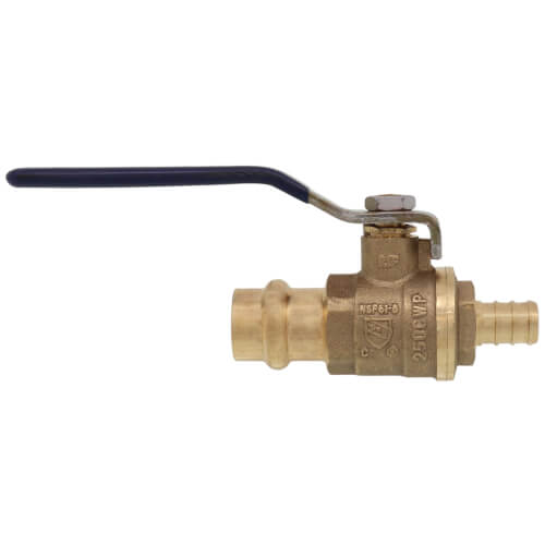 Main product image of 1/2" PEX Crimp x Copper Press Brass Ball Valve, P-2006NL (Lead Free)