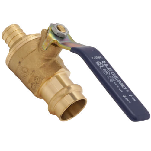 Main product image of 3/4" PEX Crimp x Copper Press Brass Ball Valve, P-2006NL (Lead Free)