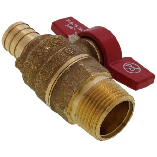 Main product image of T-805MNL 3/4" MNPT x PEX Forged Brass Ball Valve (Lead Free)